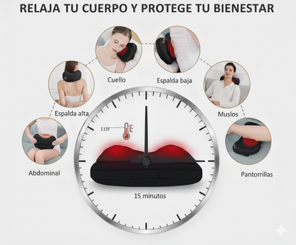 Masajeador Shiatsu con Calor – Alivio Profundo para Cuello, Espalda y Piernas