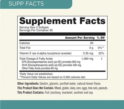 Omega-3 de Alta Pureza con Vitamina E Natural